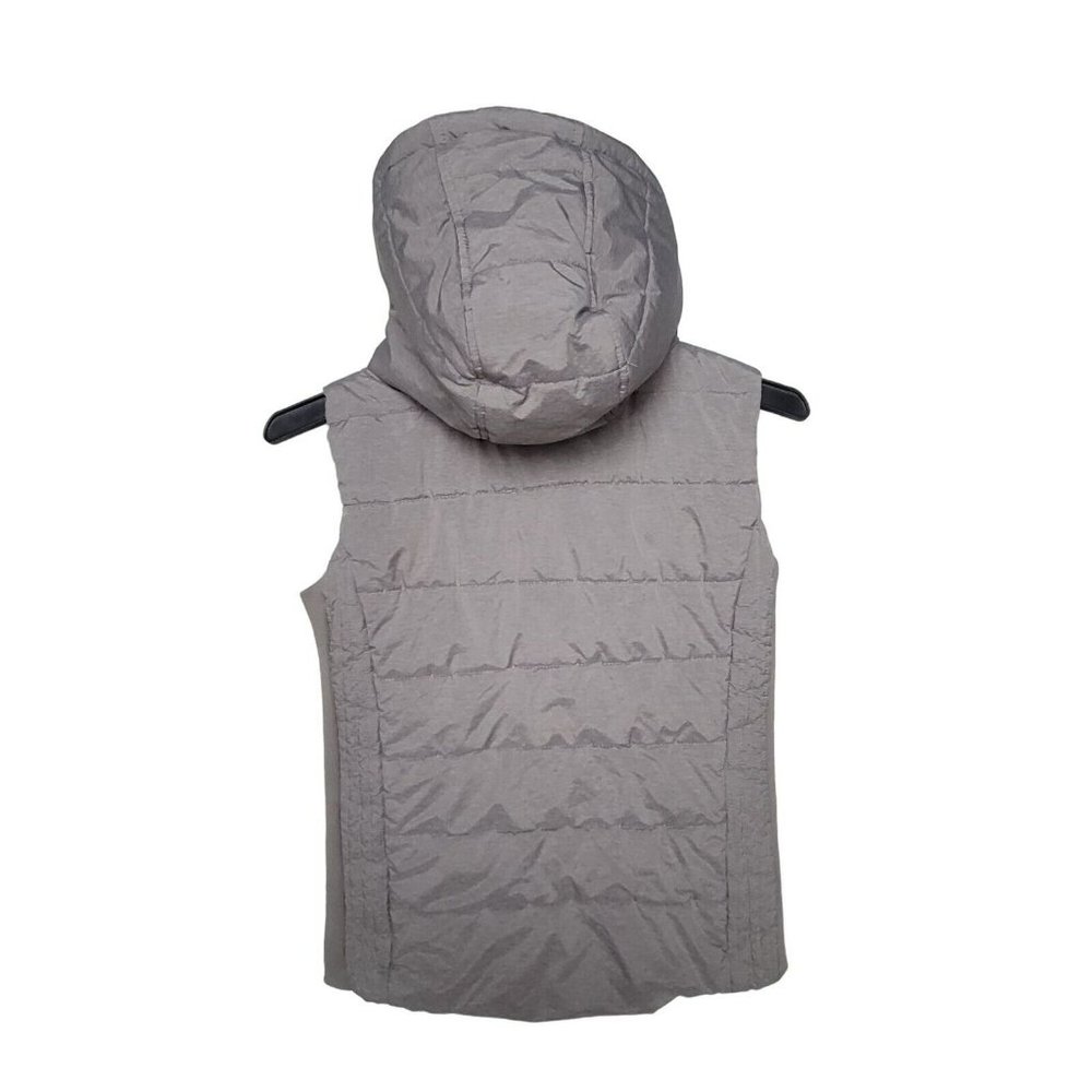 ✨XS Women's Winter Vest New York and Company Puffy hooded lightweight warm Gray✨ - Picture 2 of 5